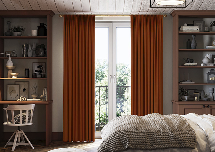 Shima Faux Silk, Rust - Made to Measure Curtains - Image 3